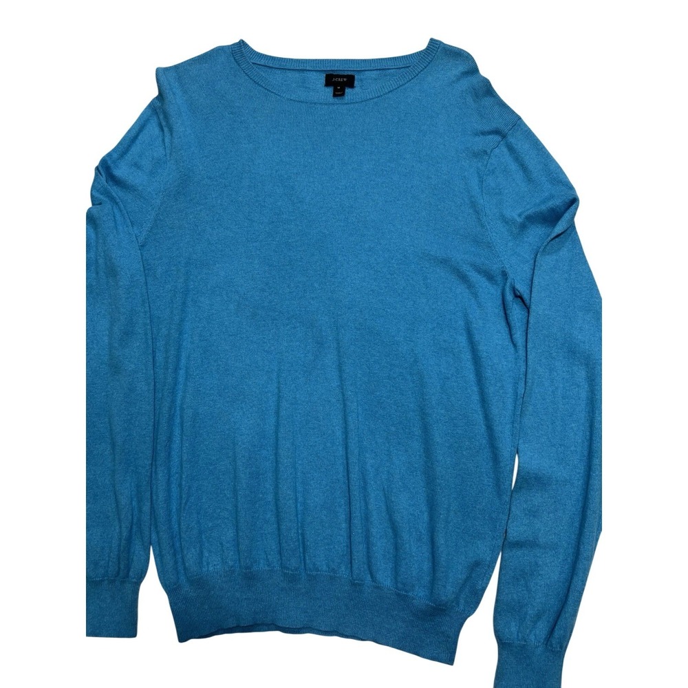 J. Crew Mens Blue Cotton Cashmere Blend Crewneck Sweater Preppy Soft Size M‎